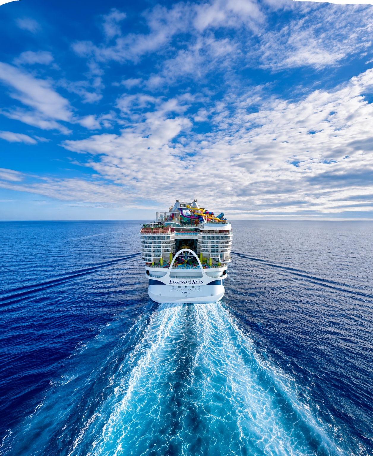 Legend of the Seas sailing across the open ocean